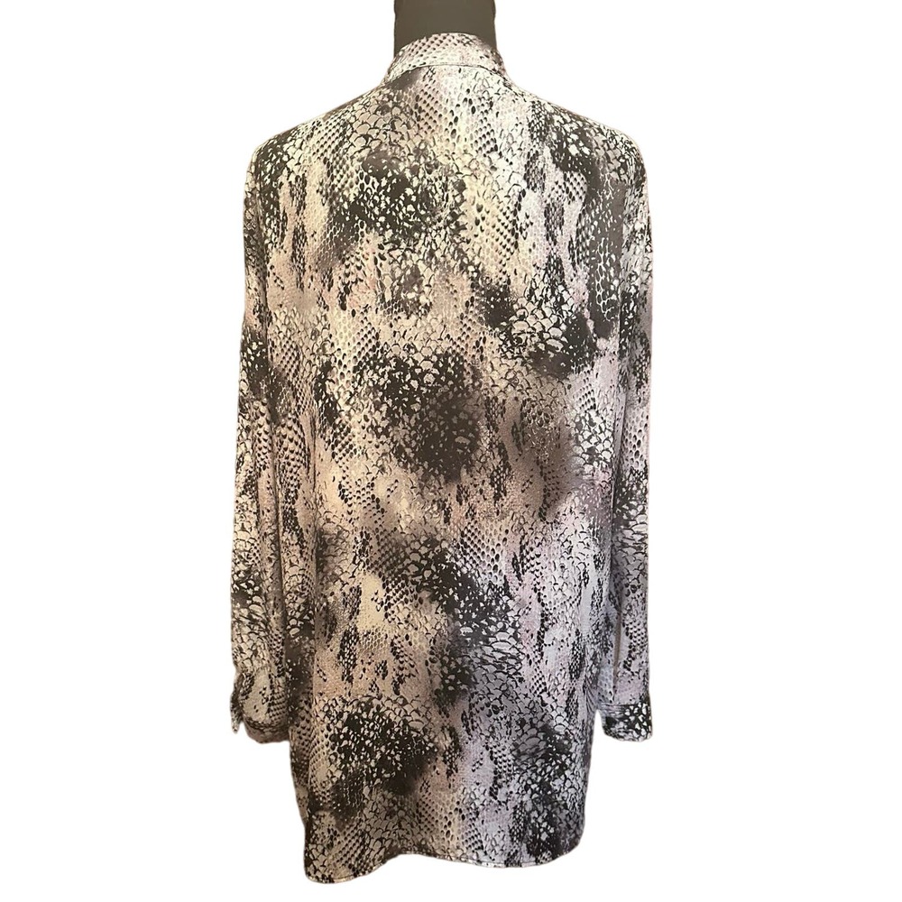 Nine West Black and White Snakeskin Print Blouse - Picture 4 of 14